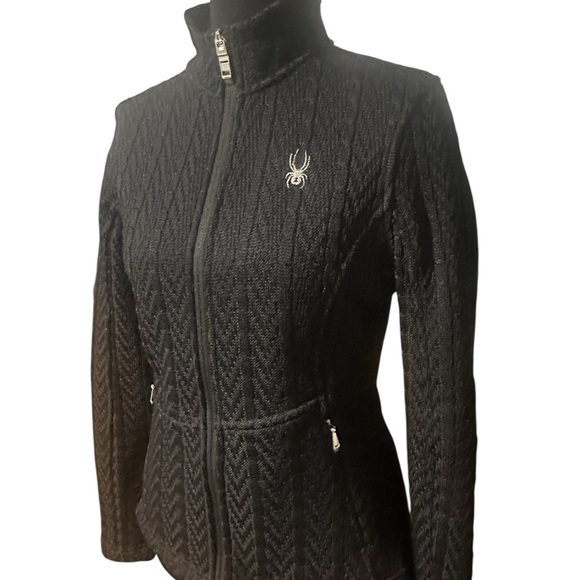 Spyder Black Core Jacket with High Collar and Full Zipper Size Small - Picture 2 of 8
